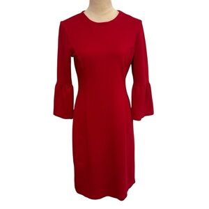 J McLaughlin Red Bell Sleeve Shift Dress Small
Office Careerwear Wedding Guest